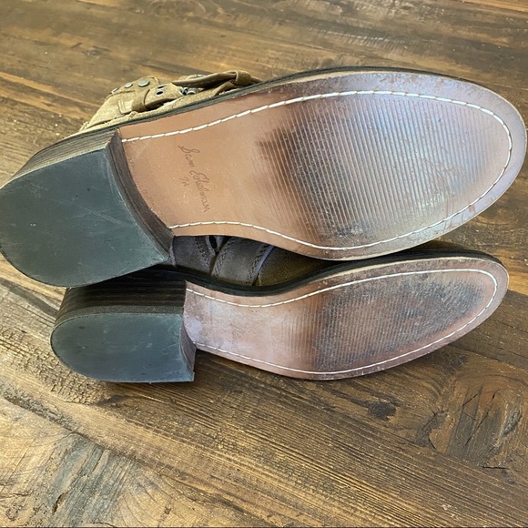 Sam Edelman Taupe Drea Studded Suede Booties 7.5 - Picture 4 of 5